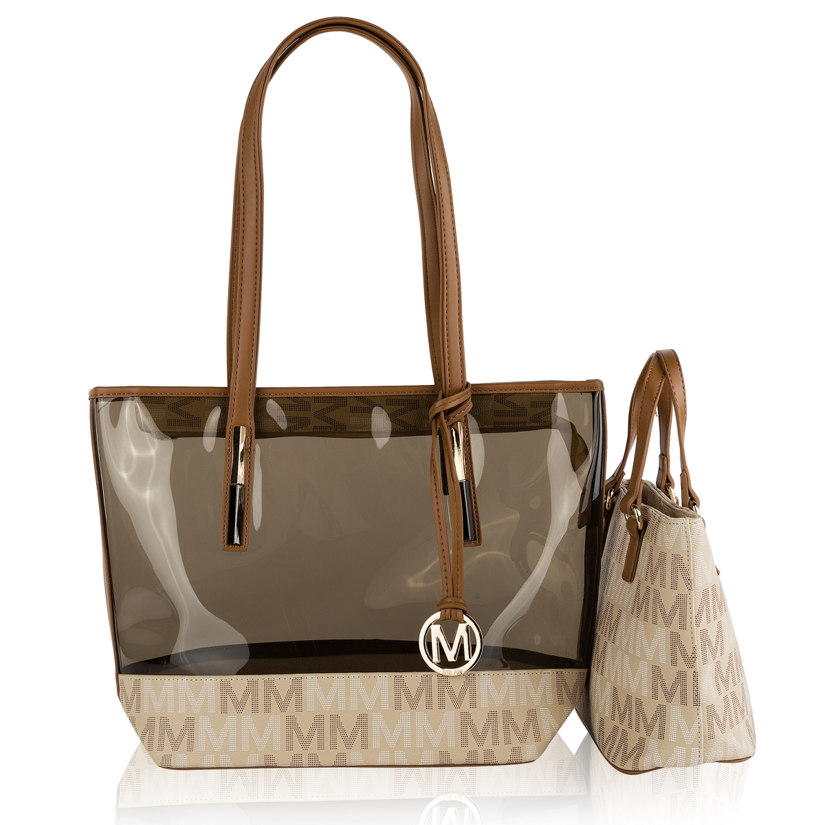 Picture of MKF Collection by Mia K. MKF-MU6393BG Tayla Vegan Leather Women&apos;s Tote Handbag 2 pcs