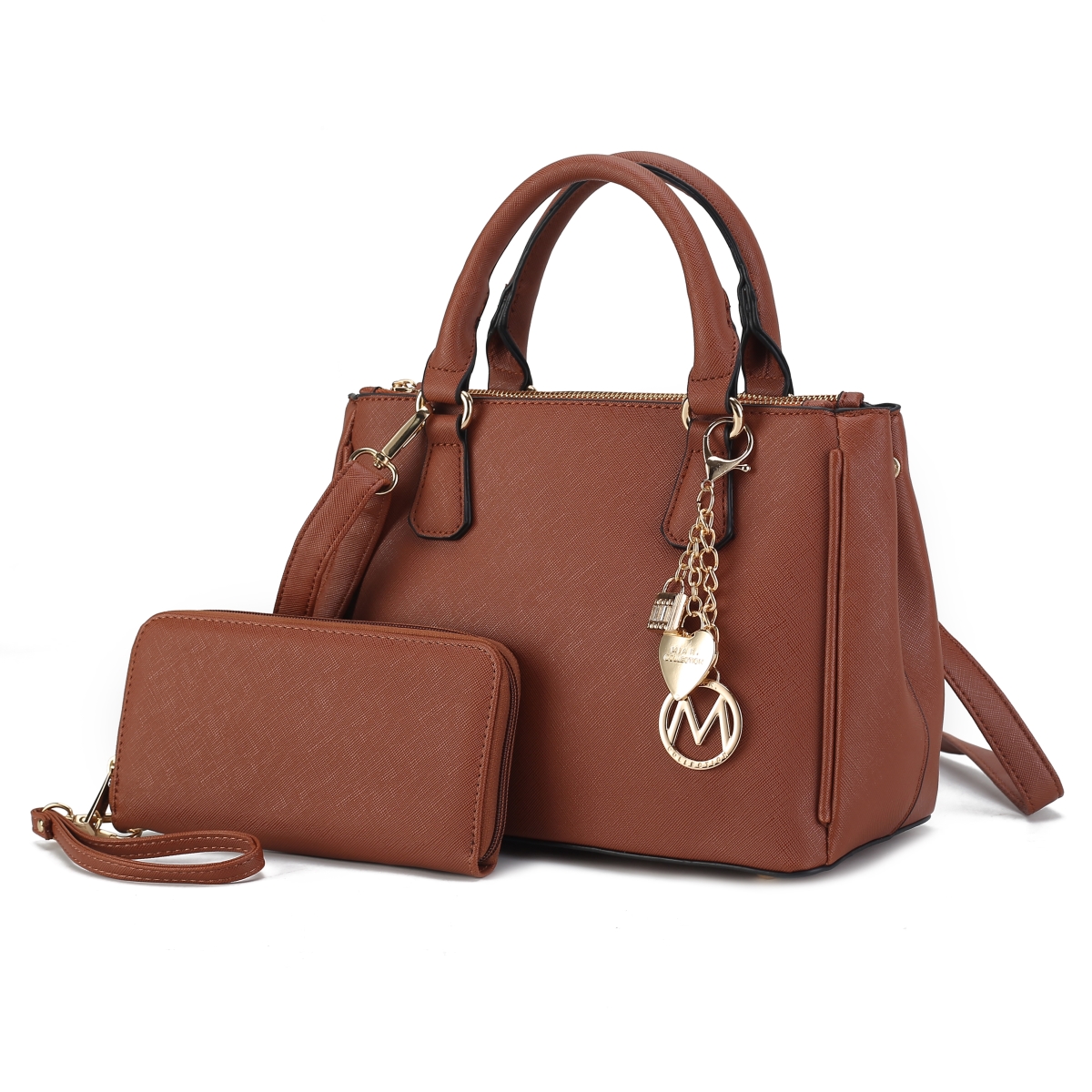 MKF-L176COG Ruth Vegan Leather Women's Satchel Handbag with Wallet 2 pcs -  MKF Collection by Mia K.