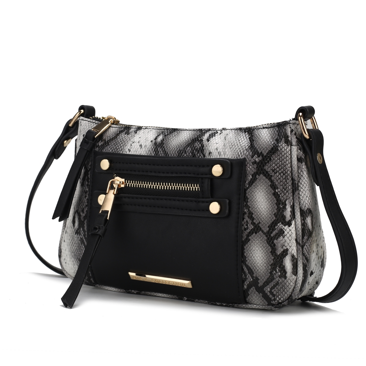 MKF-SNK-X418BK Essie Snake Embossed Vegan Leather Women's Crossbody Handbag -  MKF Collection by Mia K.