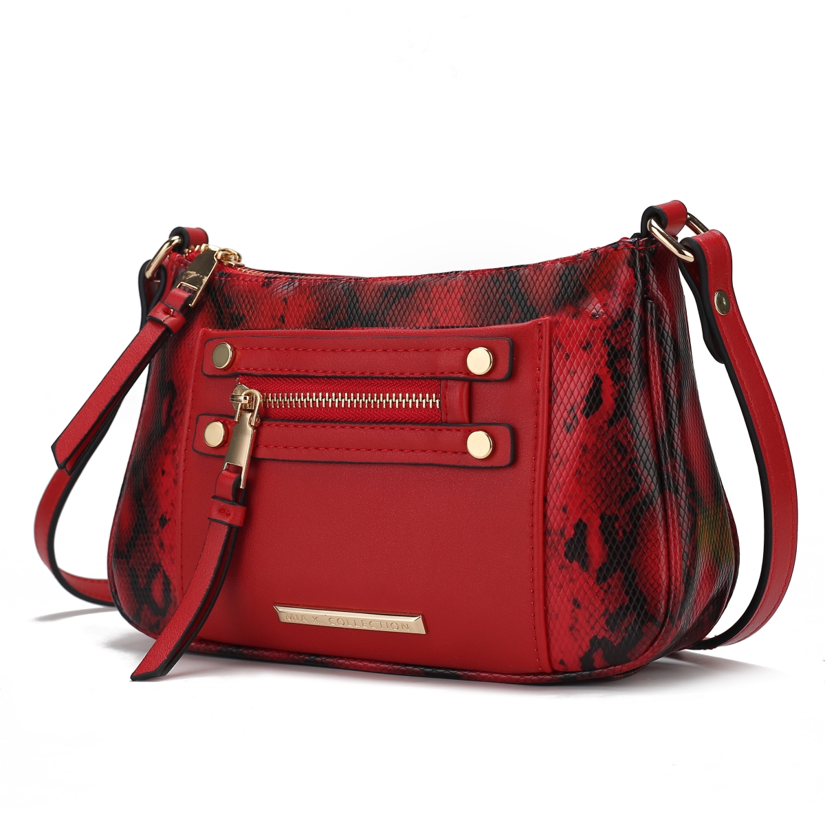 MKF-SNK-X418RD Essie Snake Embossed Vegan Leather Women's Crossbody Handbag -  MKF Collection by Mia K.