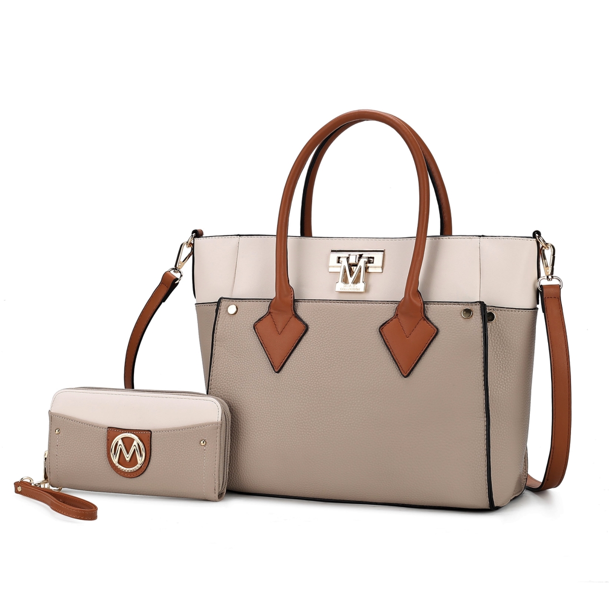 MKF-L154TP Brynlee Color-Block Vegan Leather Womens Tote Bag -  MKF Collection by Mia K.