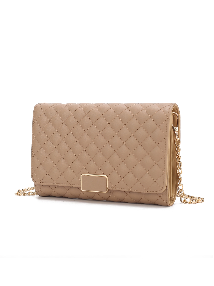 Picture of MKF Collection by Mia K. MKF-0065APR Gretchen Quilted Vegan Leather Womens Envelope Clutch Crossbody