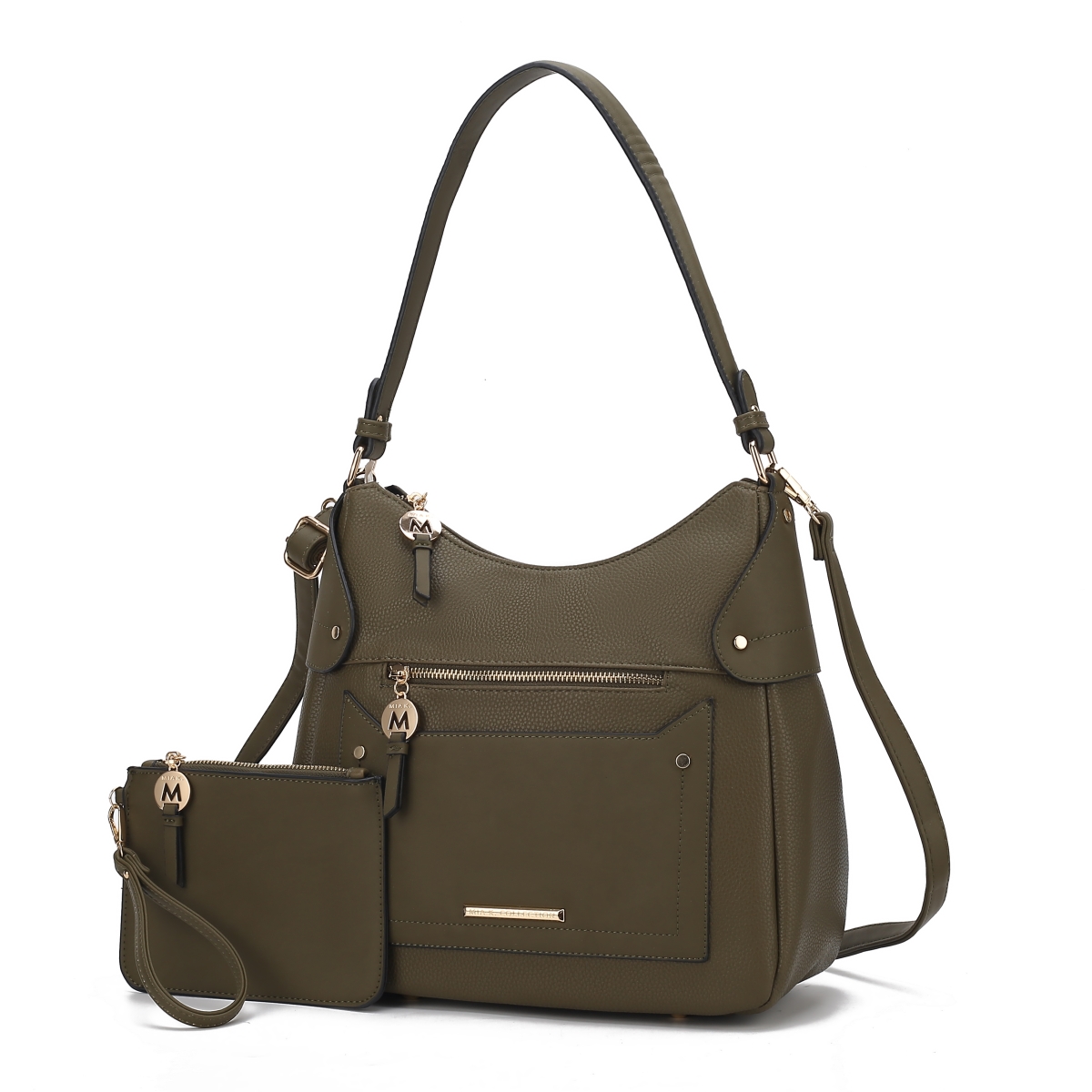 MKF-X806OL Maeve Vegan Leather Womens Shoulder Bag with Wristlet Pouch -  MKF Collection by Mia K.