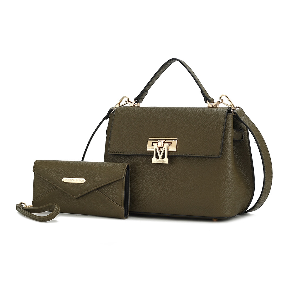 MKF-L133OL Hadley Vegan Leather Womens Satchel Bag with Wristlet Wallet -  MKF Collection by Mia K.