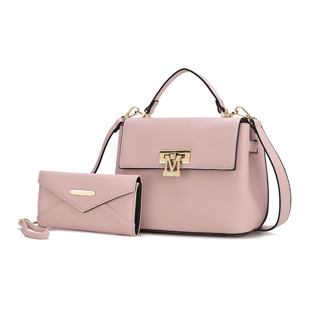 MKF-L133PK Hadley Vegan Leather Womens Satchel Bag with Wristlet Wallet -  MKF Collection by Mia K.