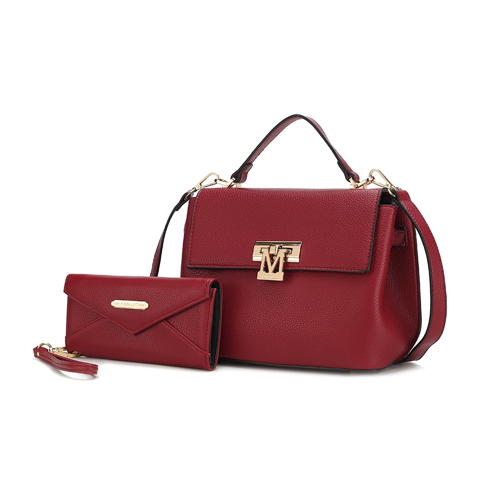 MKF-L133RD Hadley Vegan Leather Womens Satchel Bag with Wristlet Wallet -  MKF Collection by Mia K.