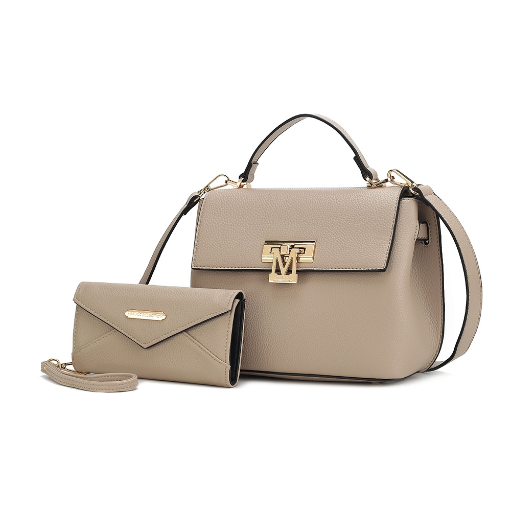 MKF-L133TP Hadley Vegan Leather Womens Satchel Bag with Wristlet Wallet -  MKF Collection by Mia K.