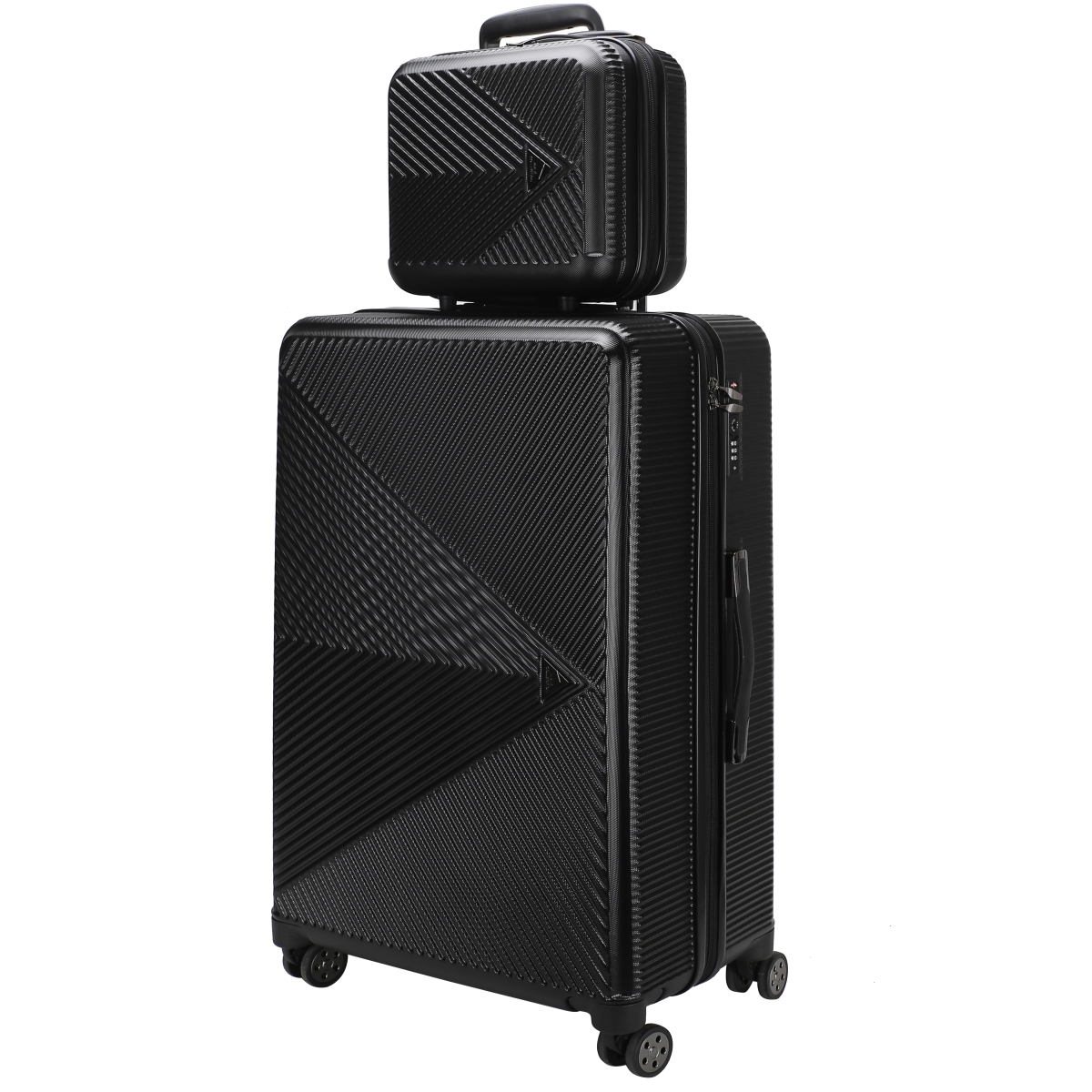 Picture of MKF Collection by Mia K. MKF-F204BK-M-S Felicity Carry-on Hardside Spinner and Cosmetic Case Set