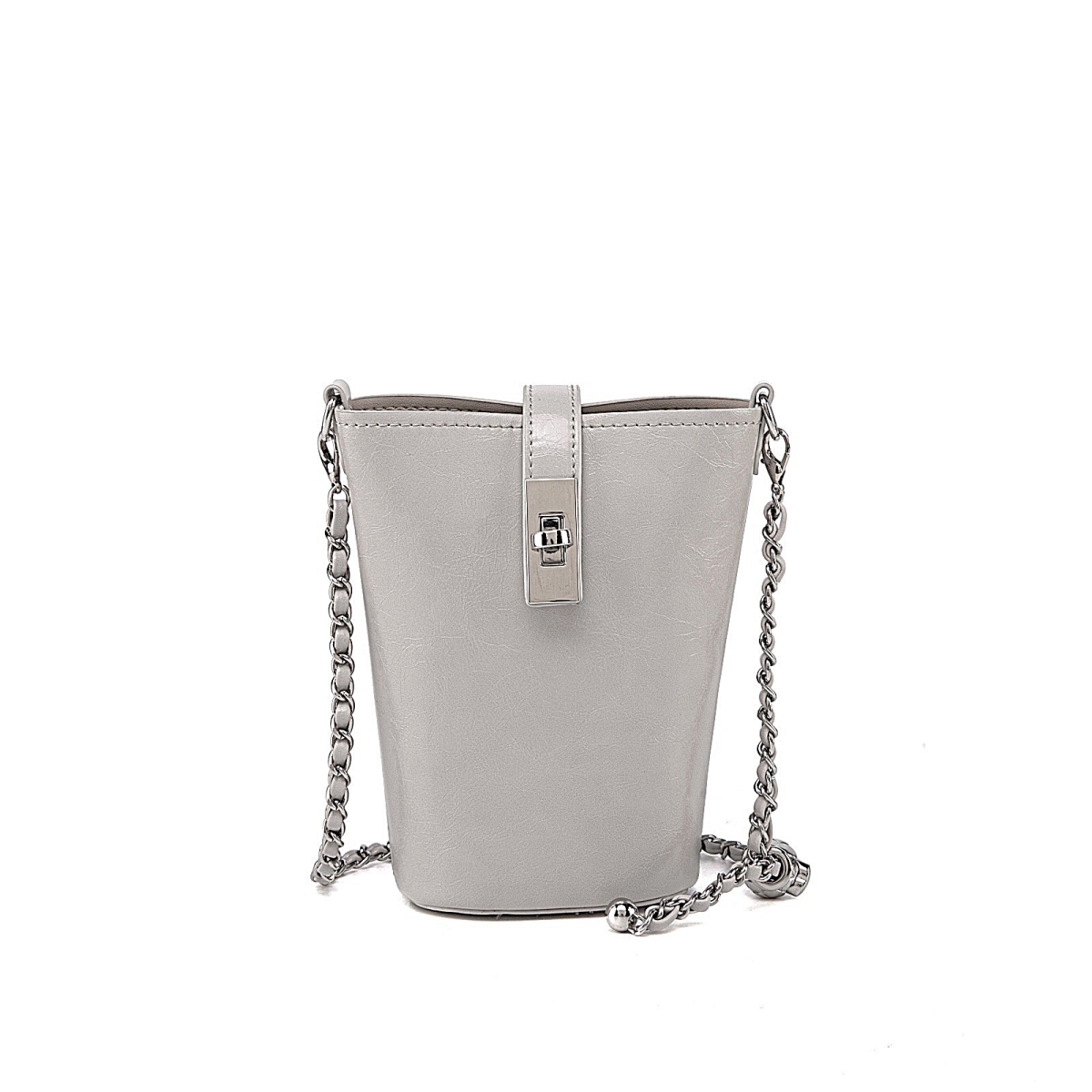 JMR-J104LGY JOMOR by Mia Womens Evelina Bucket Bag  Vegan Leather Crossbody Bag