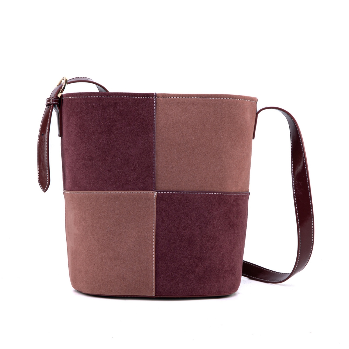 JMR-J106BRG-MV JOMOR by Mia Women's Arianna Bucket Bag Vegan Leather Handbag Crossbody Bag Purse