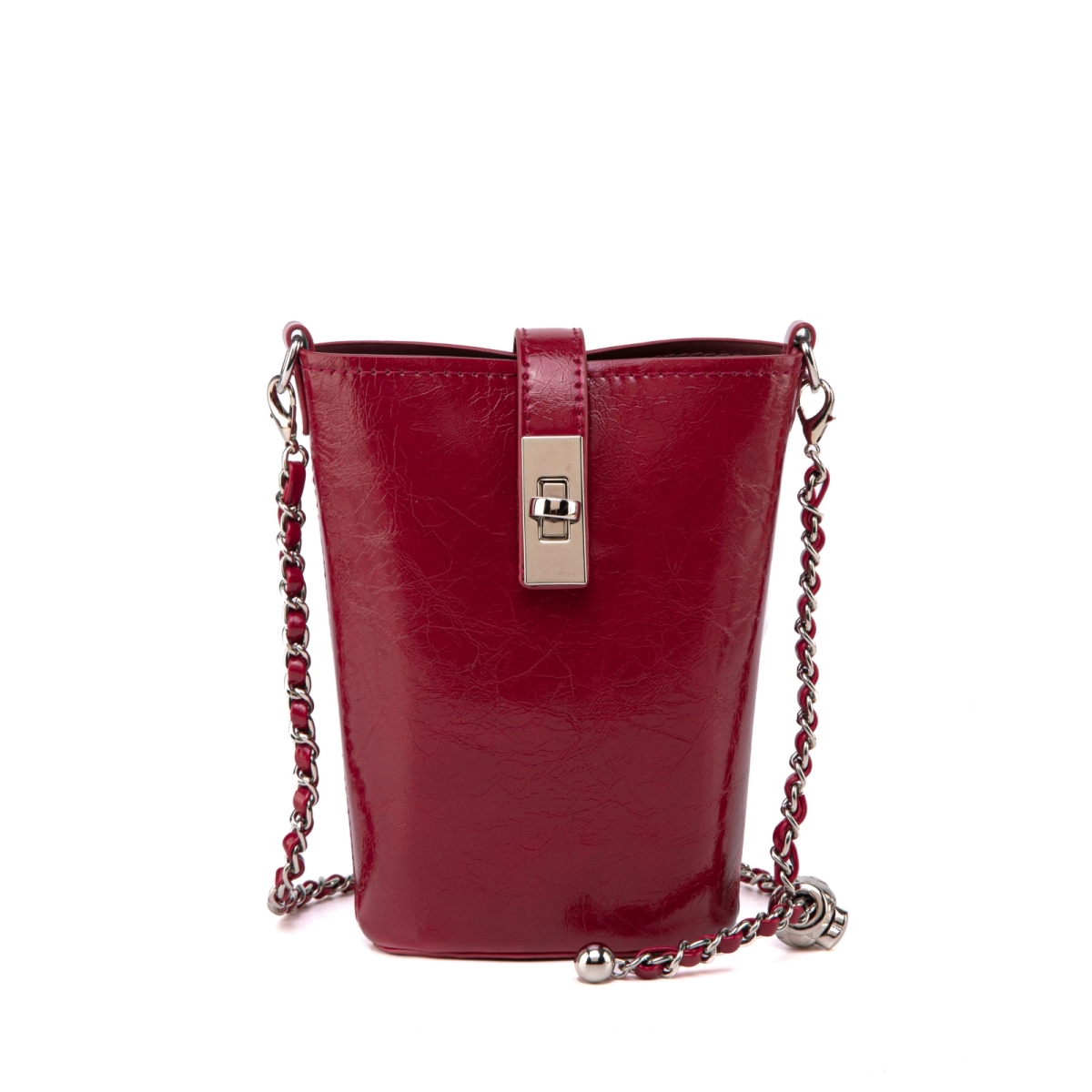 JMR-J104RD JOMOR by Mia Womens Evelina Bucket Bag  Vegan Leather Crossbody Bag