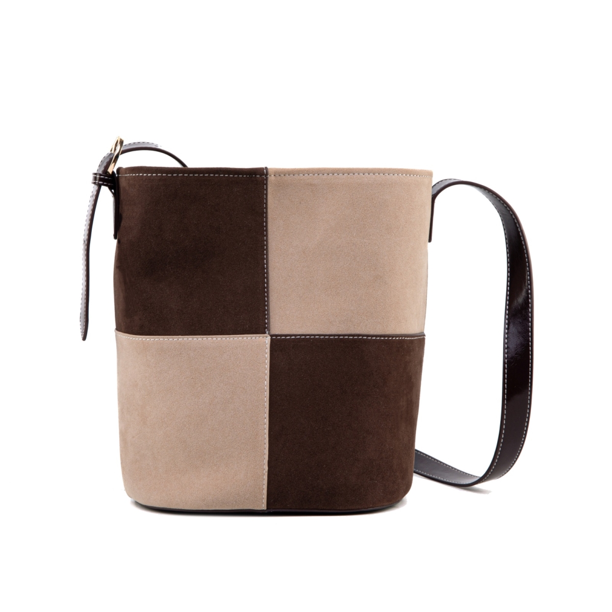 JMR-J106CF-BG JOMOR by Mia Women's Arianna Bucket Bag Vegan Leather Handbag Crossbody Bag Purse