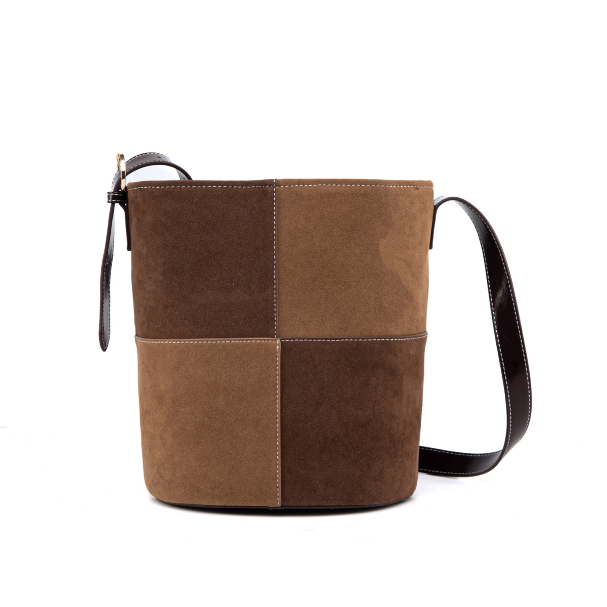 JMR-J106CF-TN JOMOR by Mia Women's Arianna Bucket Bag Vegan Leather Handbag Crossbody Bag Purse