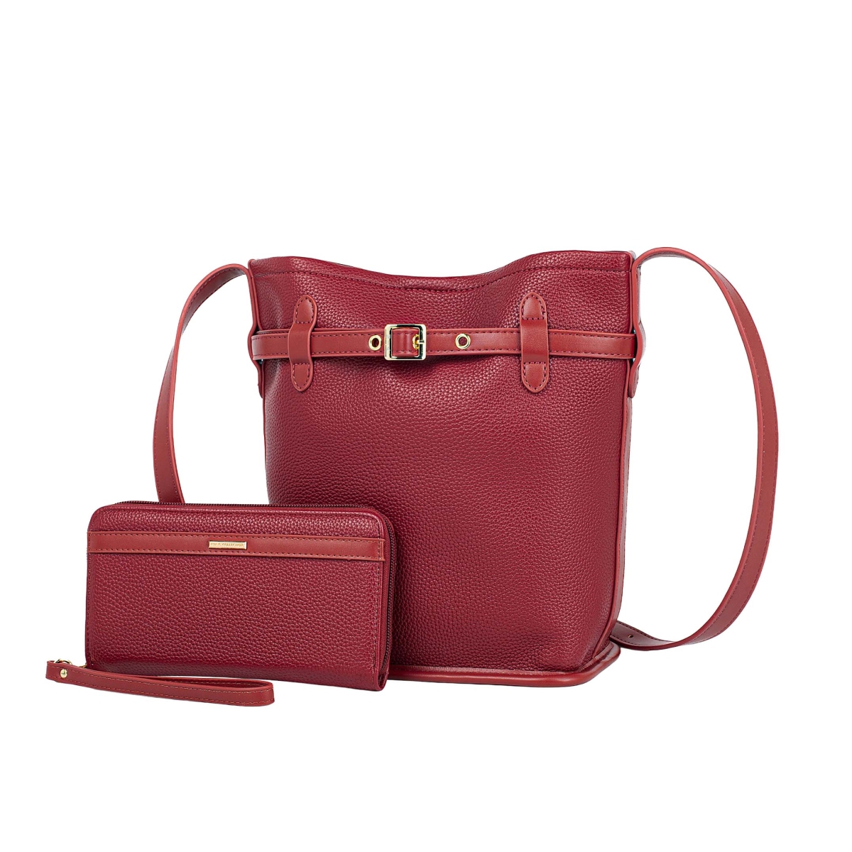 JMR-JL105CR JOMOR by Mia Odette Womens Bucket Bag with Wallet Vegan Leather Handbag Set