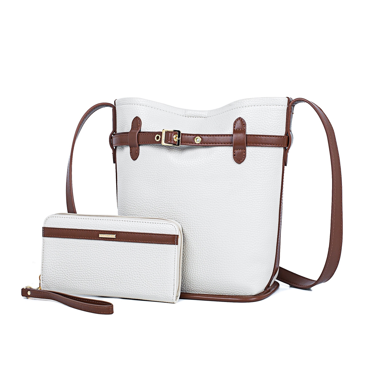 JMR-JL105BG JOMOR by Mia Odette Womens Bucket Bag with Wallet Vegan Leather Handbag Set