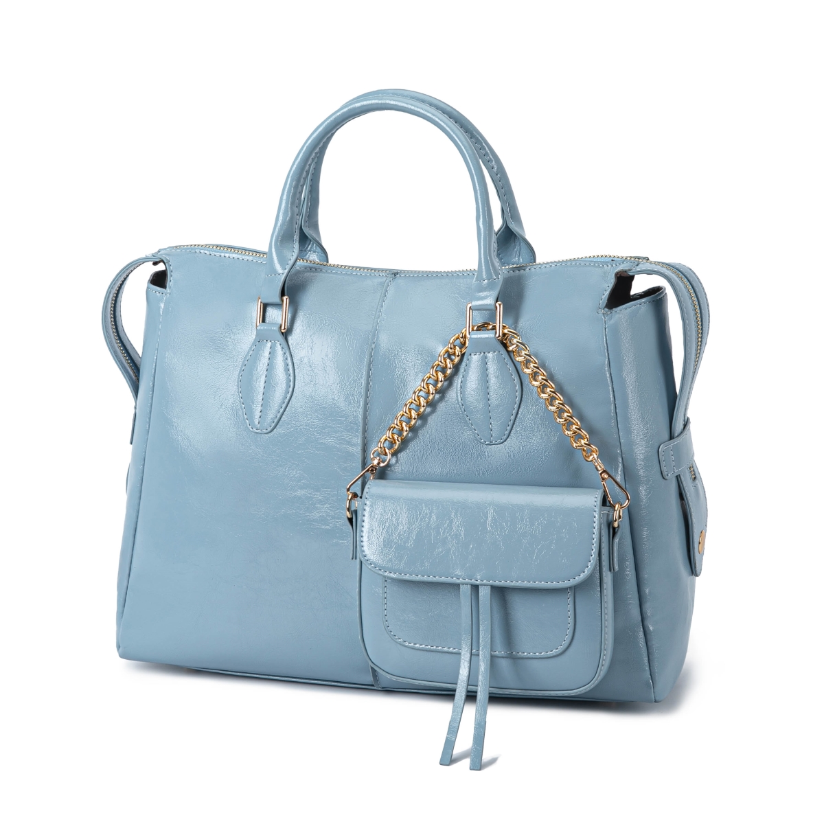 JMR-L569DM Yareli Women's Tote Bag with Mini Bag Set, Vegan Leather Shoulder Bag Handbag Purse