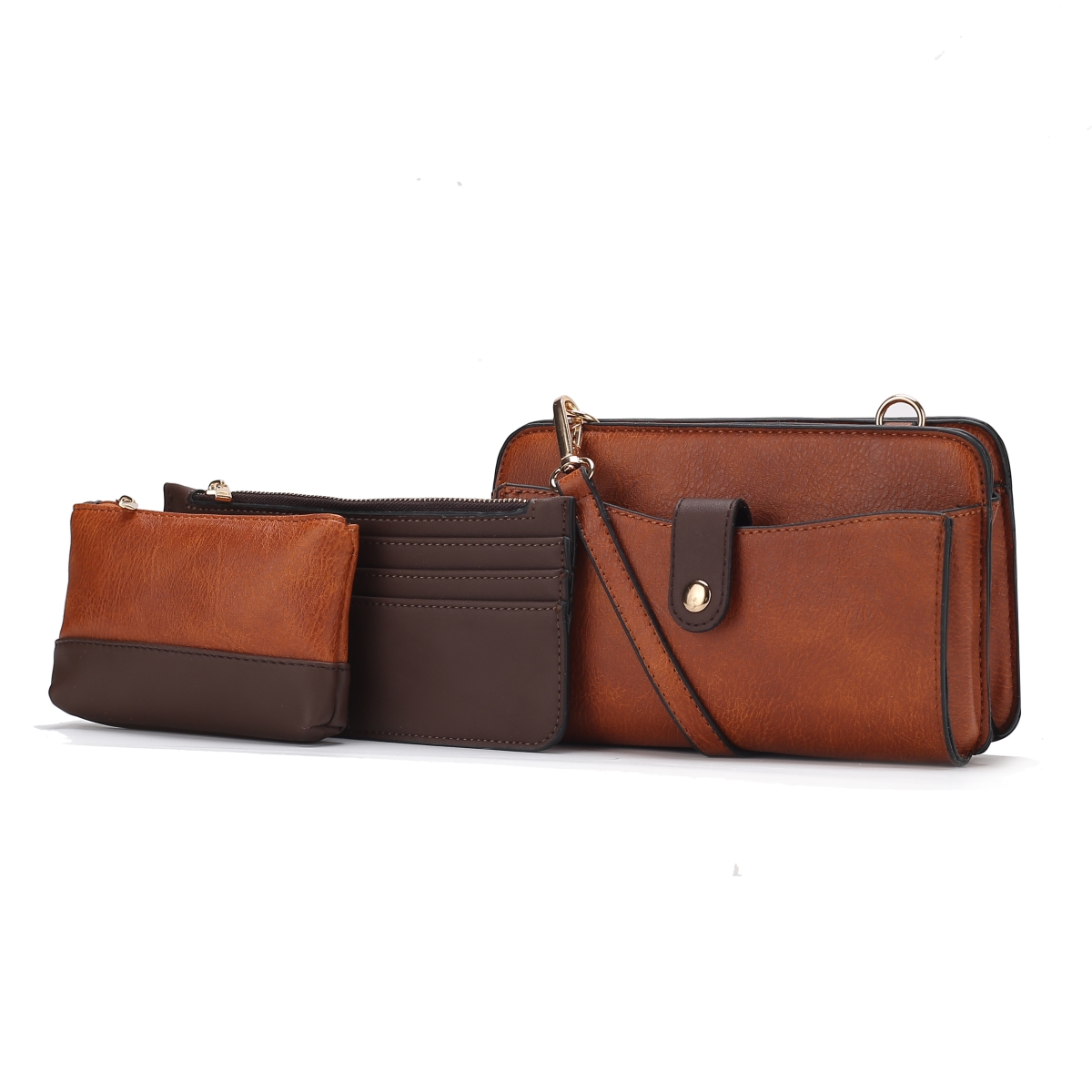 JMR-L292COG Muriel Womens Crossbody Bag Set Vegan Leather with Card Holder & Pouch