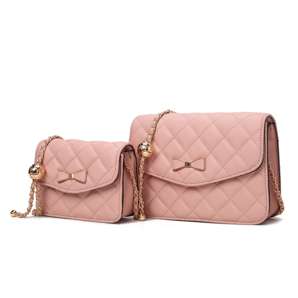 JMR-20101MV Blossom  Womens Crossbody Bag Vegan Leather Quilted 2 Pieces Shoulder Bag Set