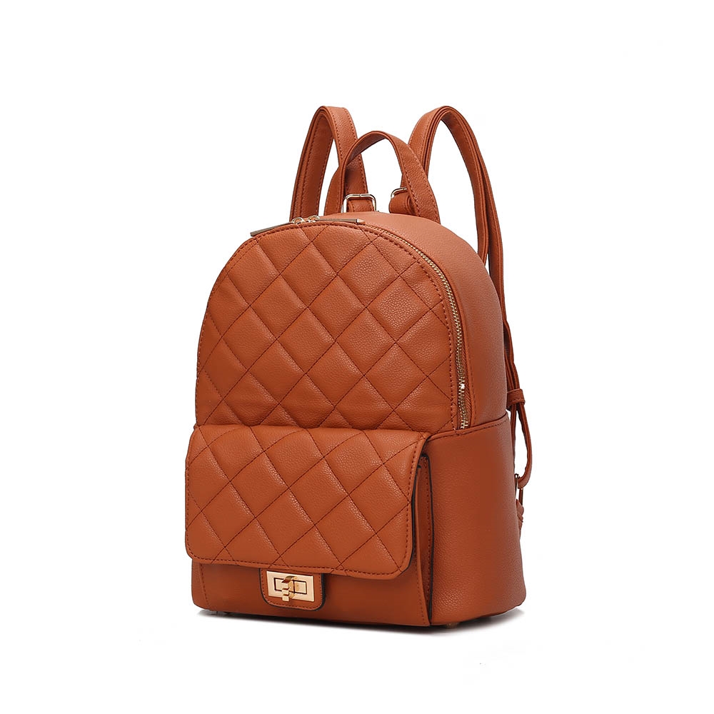 JMR-30805BR Dimitria Womens Backpack Vegan Leather Daypack Bag
