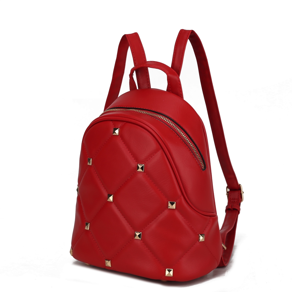 JMR-20251RD Hayden Womens Backpack Vegan Leather Quilted Daypack