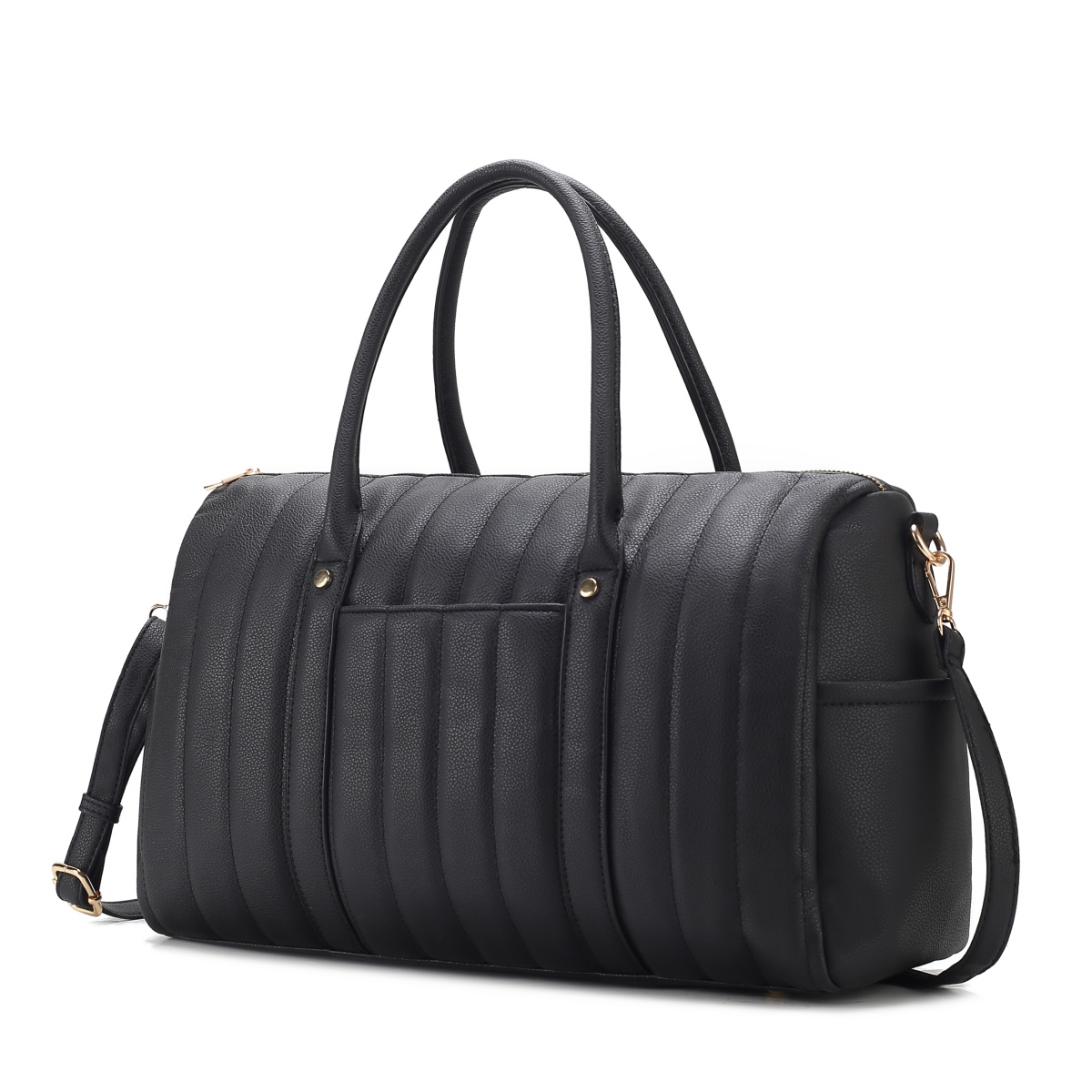 JMR-30614BK Luana Womens Duffle Bag Vegan Leather Weekender Bag