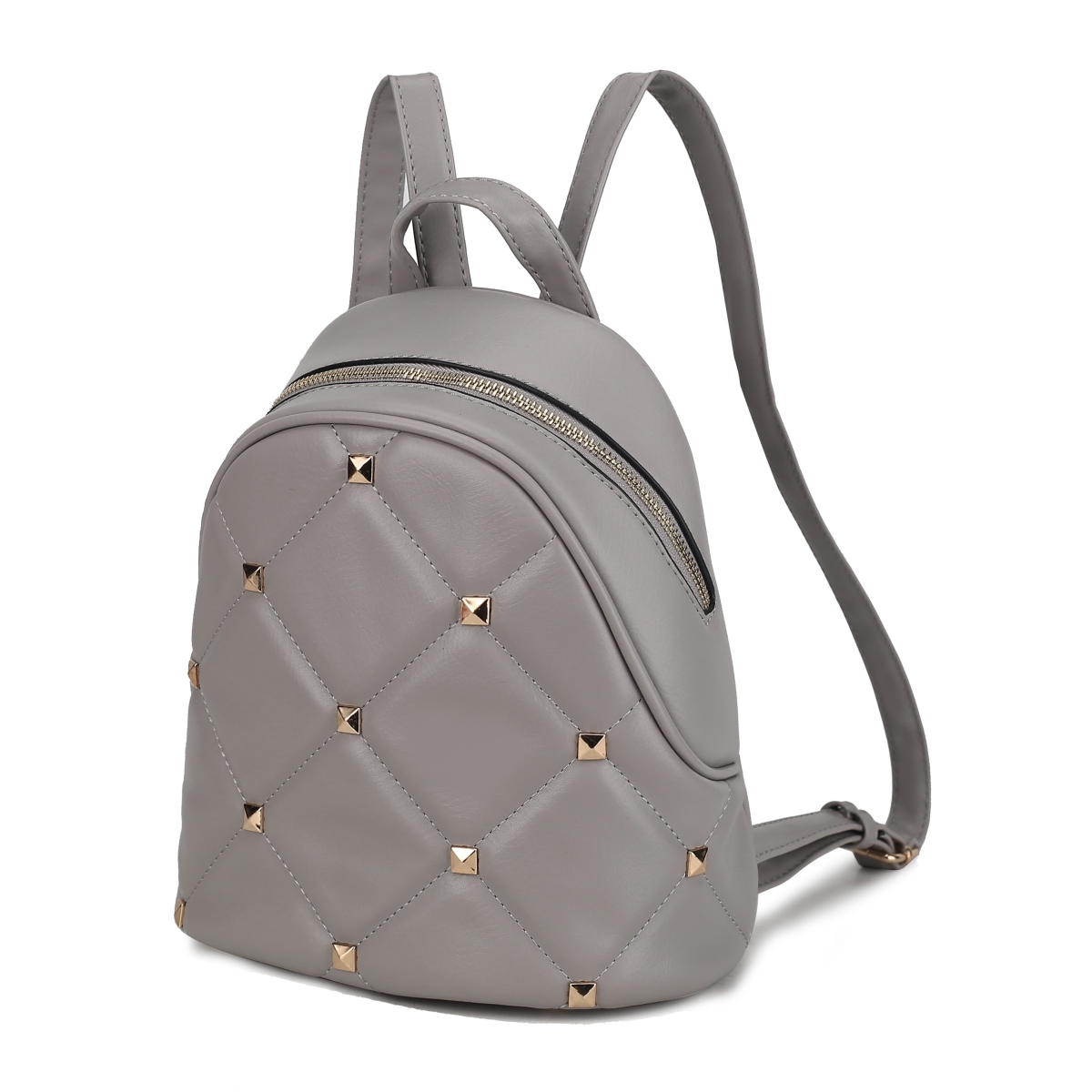 JMR-20251GRY Hayden Womens Backpack Vegan Leather Quilted Daypack
