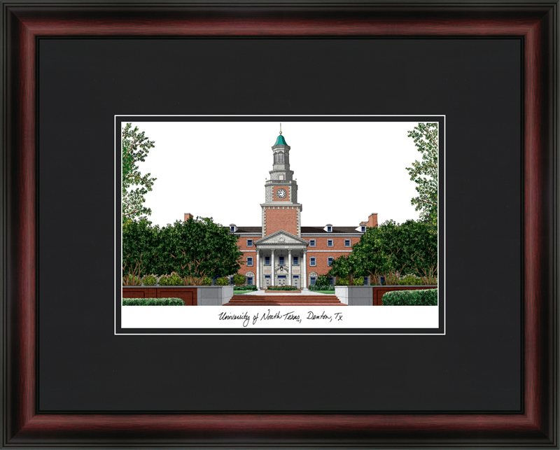 Picture of Campus Images LMP-TX952A-IFS University of North Texas Academic Framed Lithograph Print, Satin Mahogany