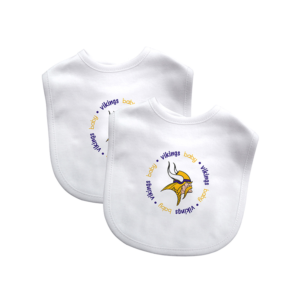 BFA-MIV62002-IFS Minnesota Vikings NFL Infant Bibs, Pack of 2