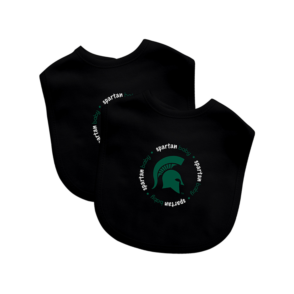 BFA-MST62002-IFS Michigan State Spartans NCAA Infant Bibs, Pack of 2