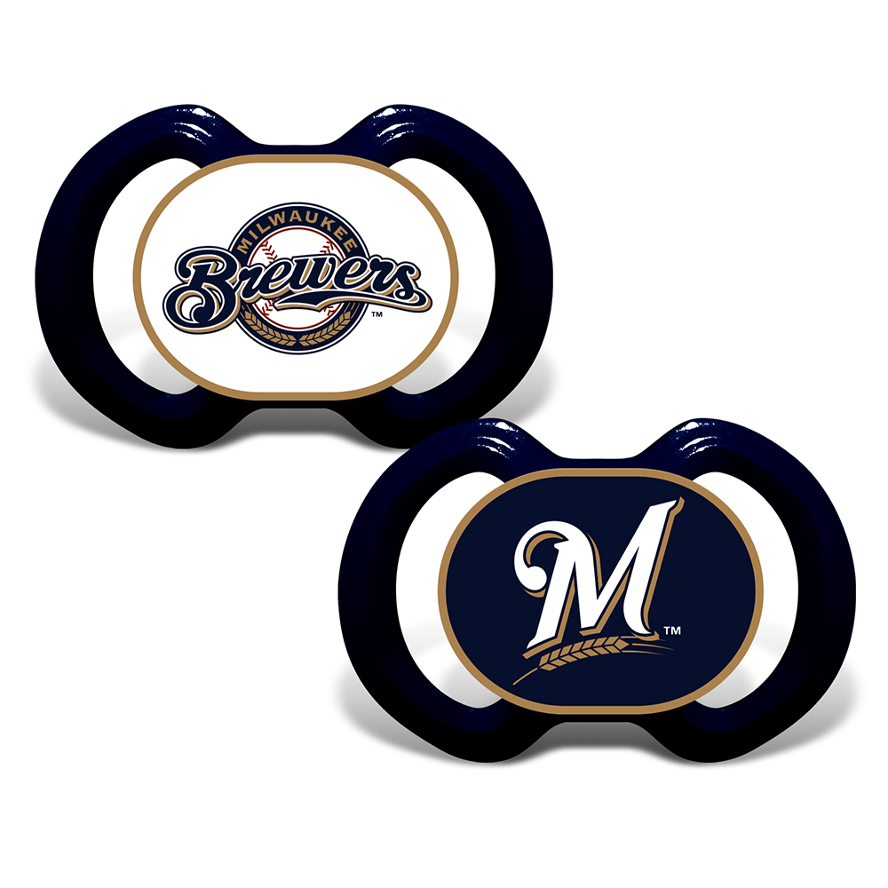 BFA-MIB212-IFS Milwaukee Brewers MLB Gen 3 Pacifier, Pack of 2