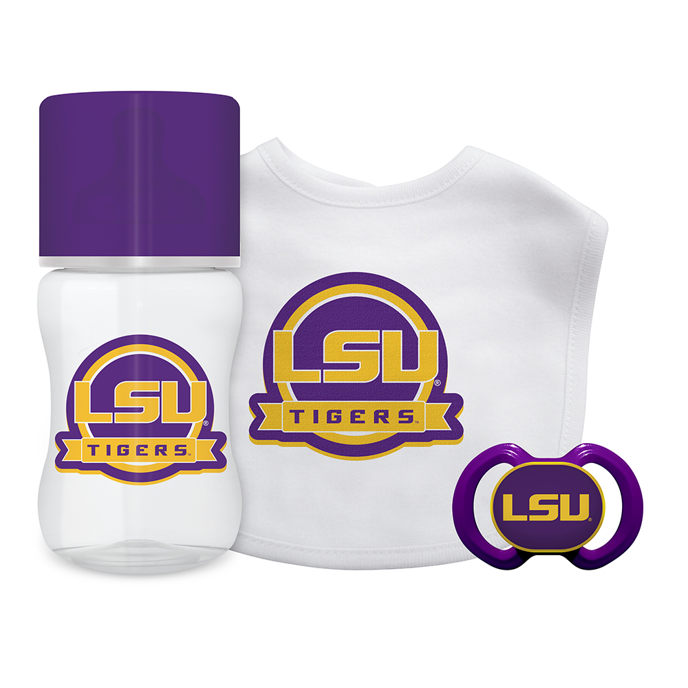 Picture of Baby Fanatic BFA-LSU303 Louisiana State University Tigers NCAA Infant Gift Set - 3 Piece