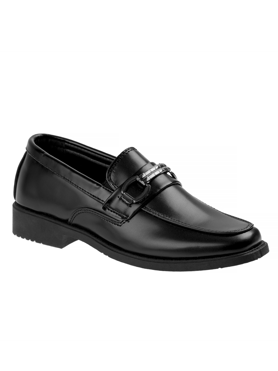 O-25025CBLK13 Boys Slip-On-Dress Shoes with Metal Accent, Black - Size 13