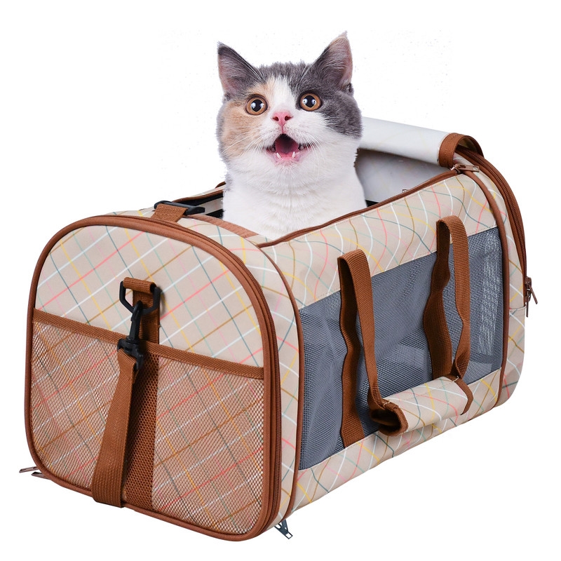 PTC-1911ODP  Soft-Sided Airline-Approved Travel Dog & Cat Carrier, Medium, Orange Diamond Print