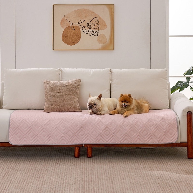 Waterproof Dog Bed Cover, Non-Slip Couch Furniture Protector, Pee Proof Pet Hair Resistant Blanket, Pink, 30' x 70'