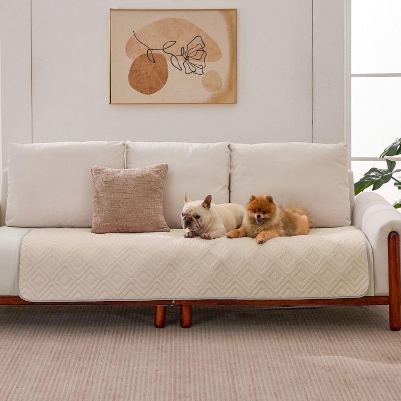 Waterproof Dog Bed Cover, Non-Slip Couch Furniture Protector, Pee Proof Pet Hair Resistant Blanket, Khaki, 30' x 70'