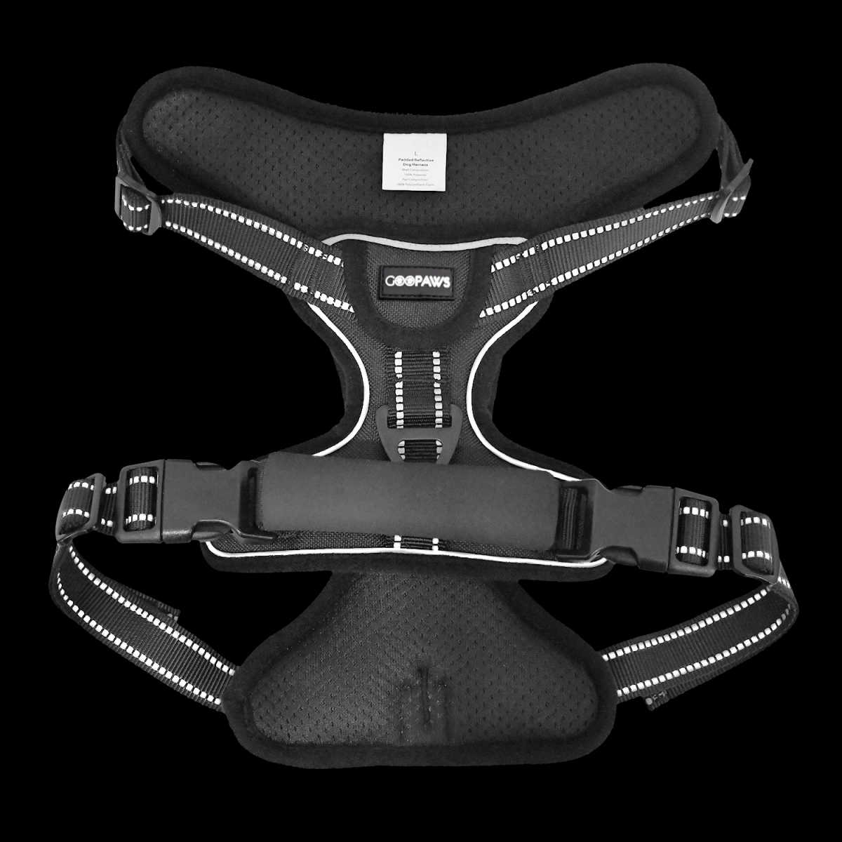 Picture of GOOPAWS GDH-1726BK GOOPAWS Padded Reflective Dog Harness, Easy Control Lightweight Dog Harness, Adjustable Outdoor Pet Harness for Small Medium Large Dogs