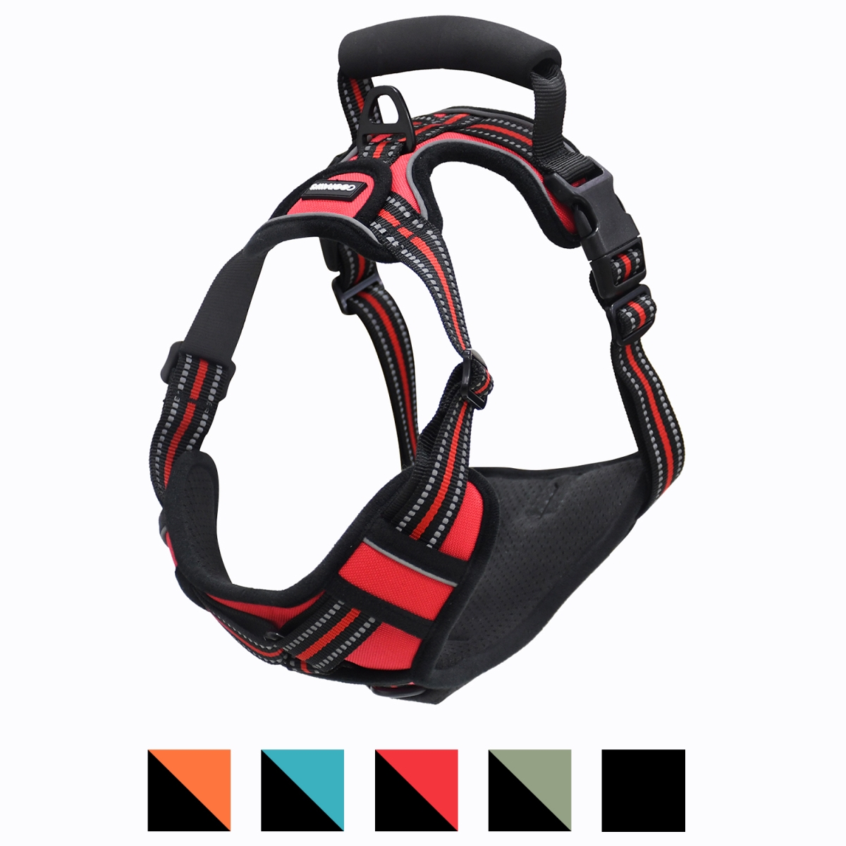 Picture of GOOPAWS GDH-1726RD GOOPAWS Padded Reflective Dog Harness, Easy Control Lightweight Dog Harness, Adjustable Outdoor Pet Harness for Small Medium Large Dogs
