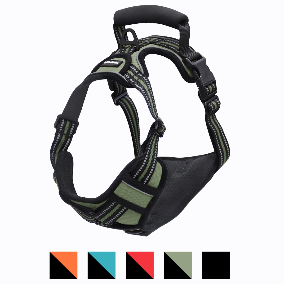 Picture of GOOPAWS GDH-1726GN GOOPAWS Padded Reflective Dog Harness, Easy Control Lightweight Dog Harness, Adjustable Outdoor Pet Harness for Small Medium Large Dogs