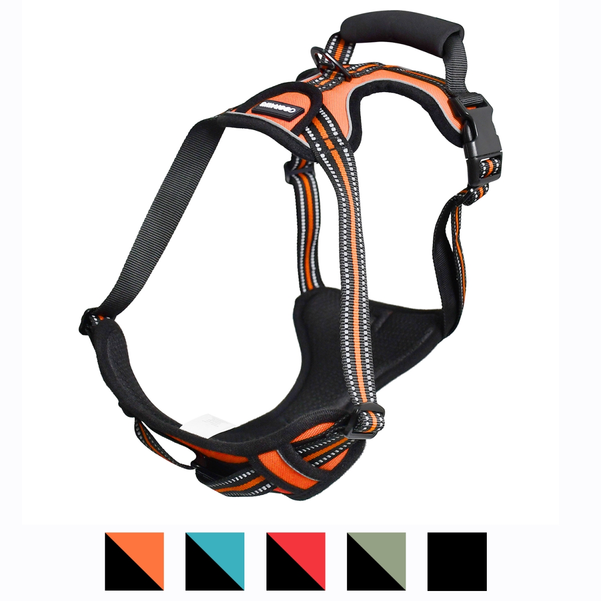Picture of GOOPAWS GDH-2132OR GOOPAWS Padded Reflective Dog Harness, Easy Control Lightweight Dog Harness, Adjustable Outdoor Pet Harness for Small Medium Large Dogs