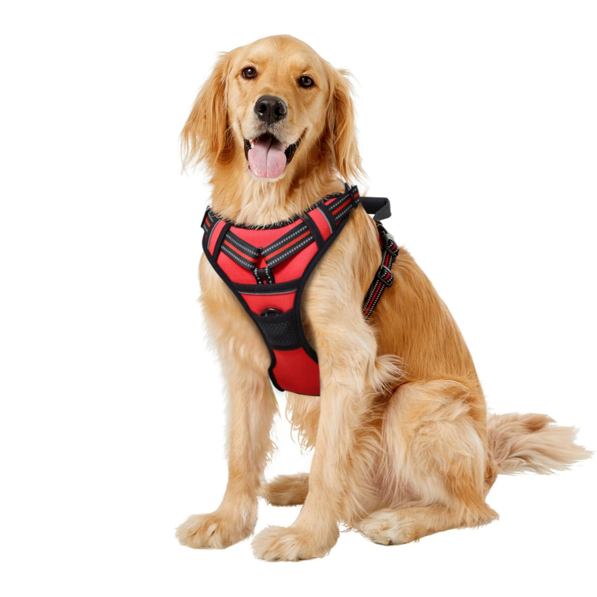 Picture of GOOPAWS GDH-2132RD GOOPAWS Padded Reflective Dog Harness&#44; Easy Control Lightweight Dog Harness&#44; Adjustable Outdoor Pet Harness for Small Medium Large Dogs