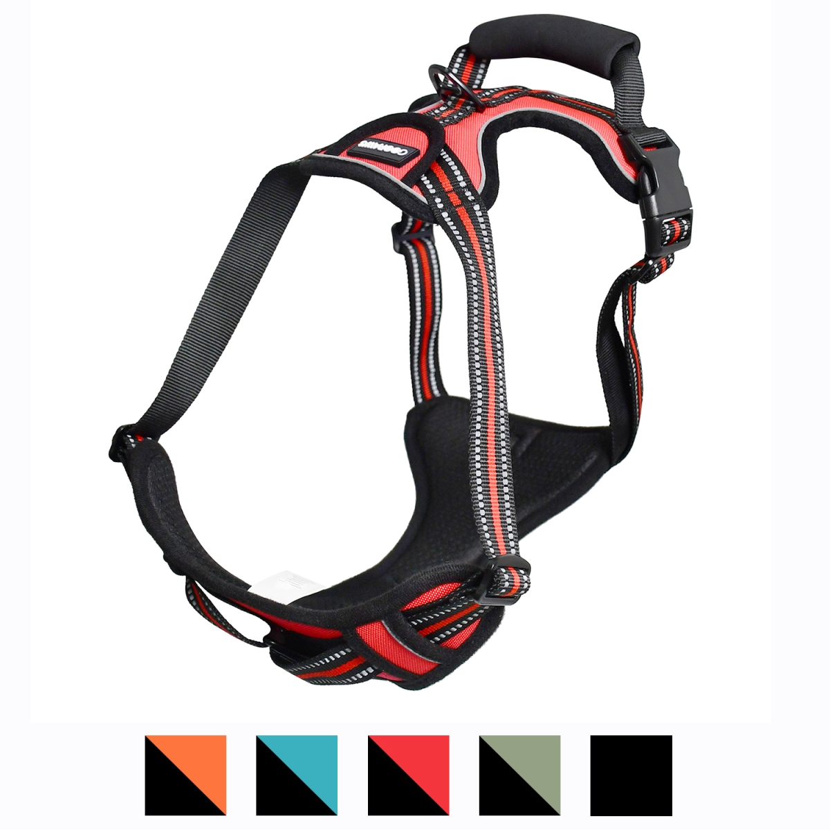 Picture of GOOPAWS GDH-2132RD GOOPAWS Padded Reflective Dog Harness, Easy Control Lightweight Dog Harness, Adjustable Outdoor Pet Harness for Small Medium Large Dogs