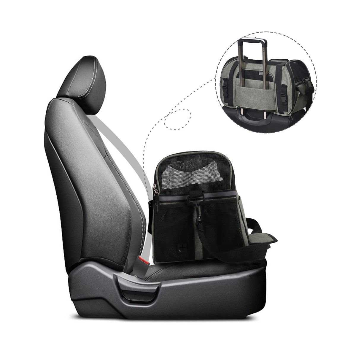 Picture of Jespet PBC-8648SG JESPET Soft-Sided Kennel Pet Carrier for Small Dogs&#44; Cats&#44; Puppy&#44; Airline Approved Cat Carriers Dog Carrier Collapsible&#44; Travel Handbag & Car Seat