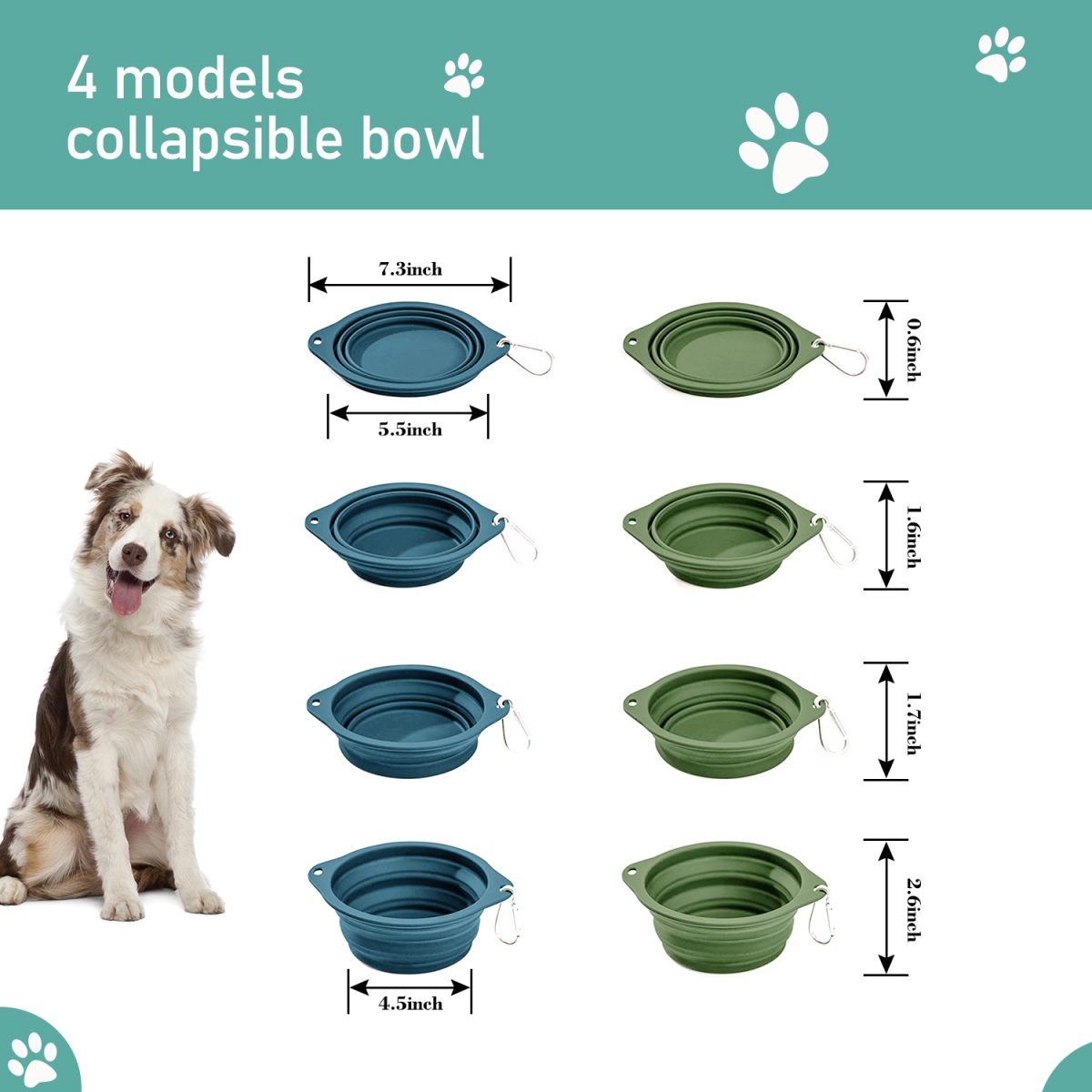 Picture of GOOPAWS GDB-16BLGN GOOPAWS GDB-16BKGR GOOPAWS 2 Pack Silicone Non-Skid Dog and Cat Bowl