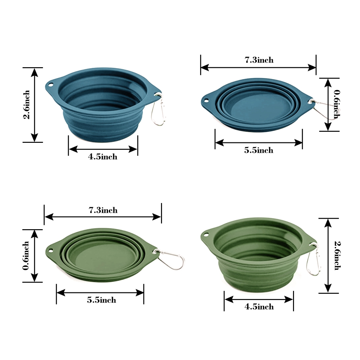 Picture of GOOPAWS GDB-16BLGN GOOPAWS GDB-16BKGR GOOPAWS 2 Pack Silicone Non-Skid Dog and Cat Bowl