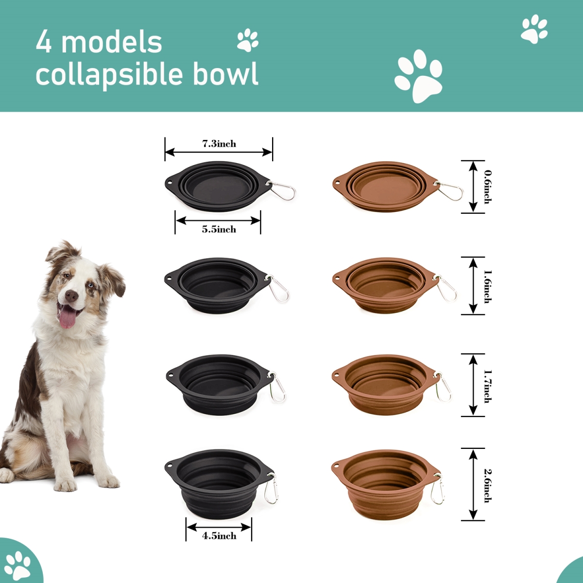 Picture of GOOPAWS GDB-16BKBR GOOPAWS GDB-16BKBR GOOPAWS 2 Pack Silicone Non-Skid Dog and Cat Bowl