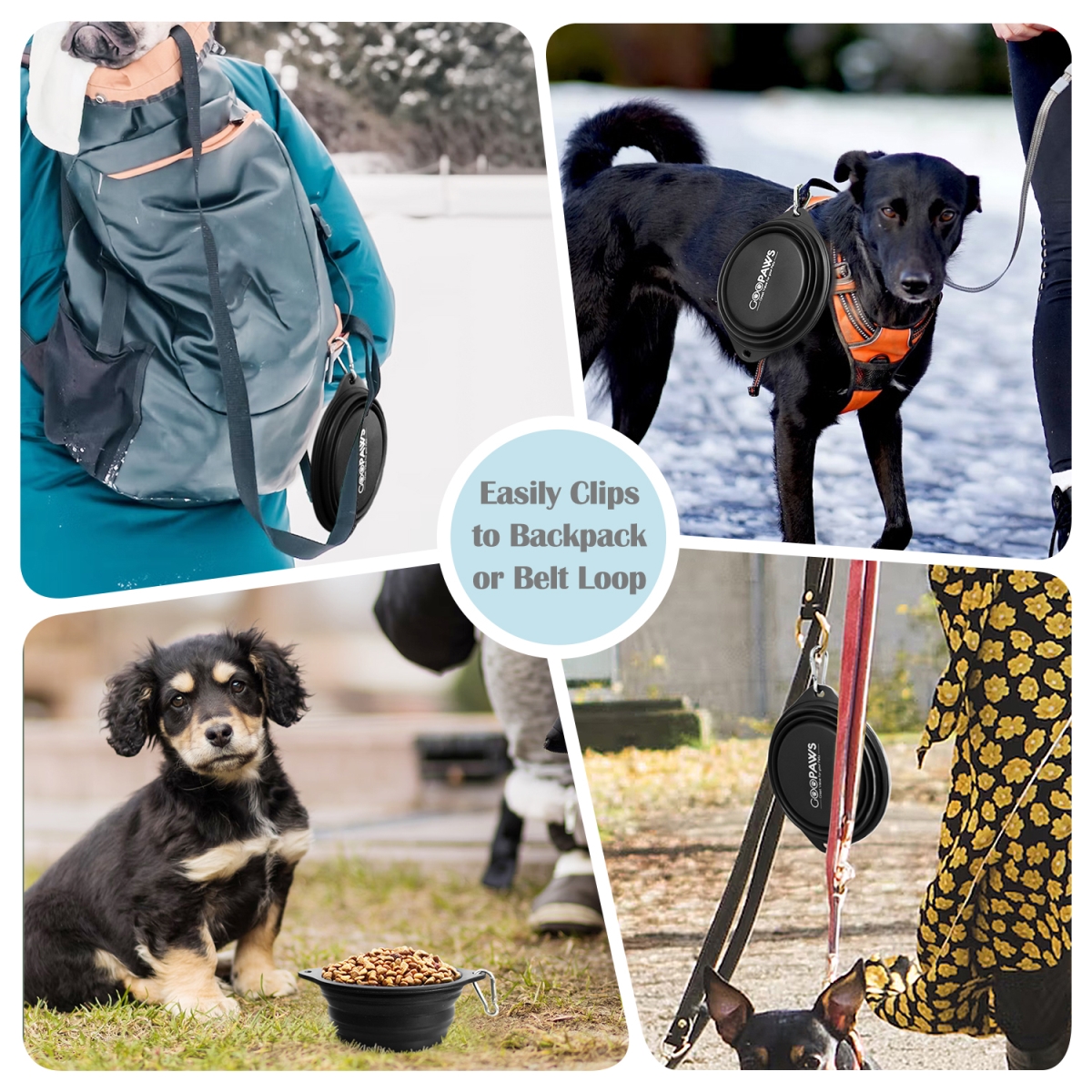 Picture of GOOPAWS GDB-16BKBR GOOPAWS GDB-16BKBR GOOPAWS 2 Pack Silicone Non-Skid Dog and Cat Bowl