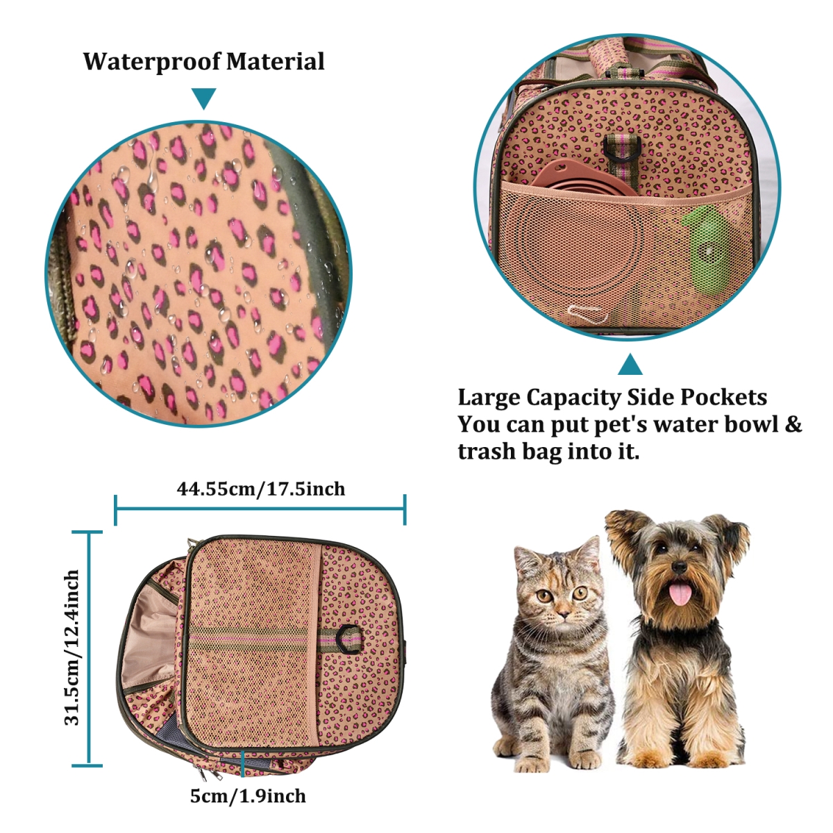 Picture of GOOPAWS PTC-1911CHP GOOPAWS Soft-Sided Kennel Pet Carrier for Small Dogs&#44; Cats&#44; Puppy&#44; Airline Approved Cat Carriers Dog Carrier Collapsible
