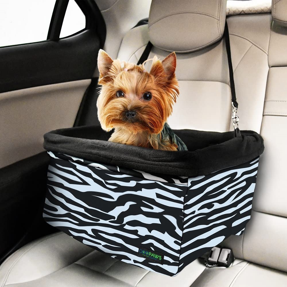 Picture of GOOPAWS PCD-42ZB GOOPAWS Dog Booster Seats for Cars, Portable Dog Car Seat Travel Carrier with Seat Belt for 24lbs Pets