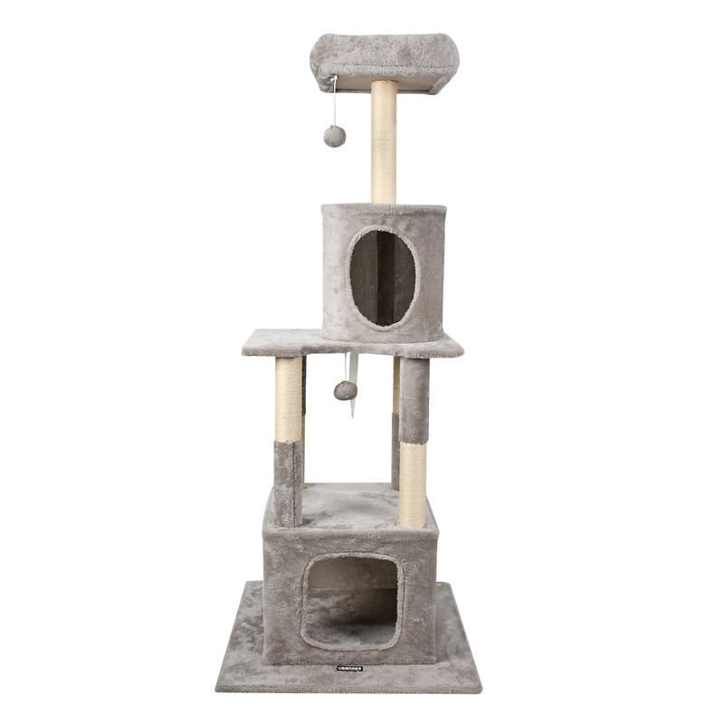 Picture of GOOPAWS SCF6194-LG GOOPAWS 38-in Faux Fur Top Perch Cat Tree & Condo&#44; Grey
