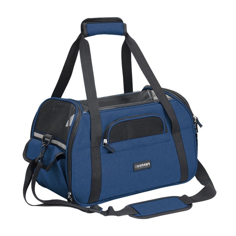 PBC-8643NB  Soft-Sided Dog & Cat Carrier Bag, Navy Blue, 17-in